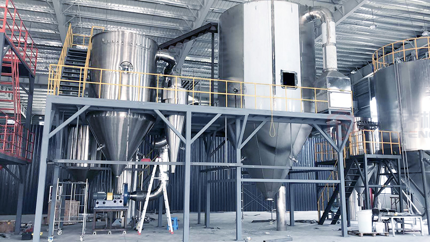 大型生產(chǎn)用噴霧干燥機(jī)客戶(hù)案例客戶(hù)現(xiàn)場(chǎng)安裝照片